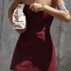 Andy Faux Suede Mini Dress - Wine