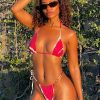 Marquise Bikini Top - Dragonfruit Deco Fleur Print