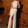 Calandra Slinky Maxi Skirt - Pale Blue