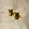 Georgia Rounded Rectangular Earrings - Gold