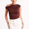 Alayna Recycled Nylon Ruched Top - Chocolate