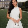 Carina Boucle Halter Mini Dress - Ivory